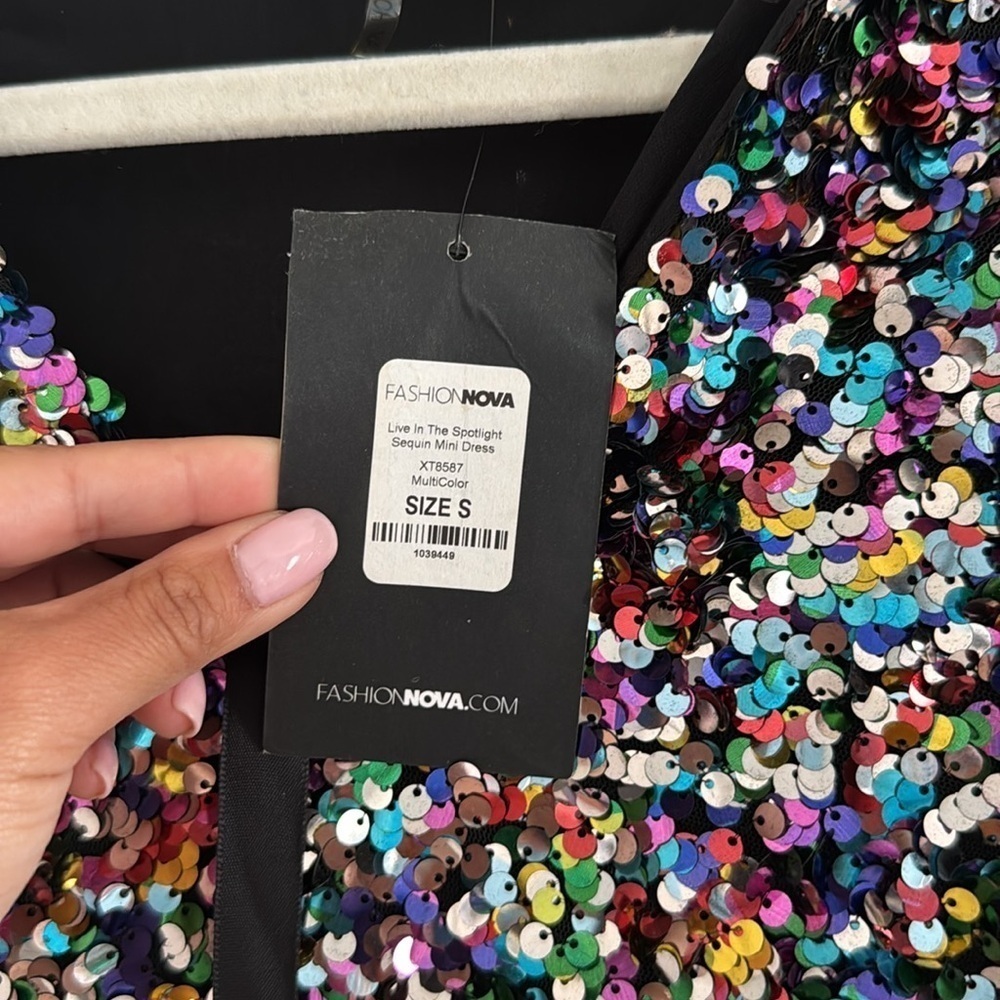 fashion nova Live In The Spotlight Sequin Mini Dress - Multi color - Picture 3 of 4